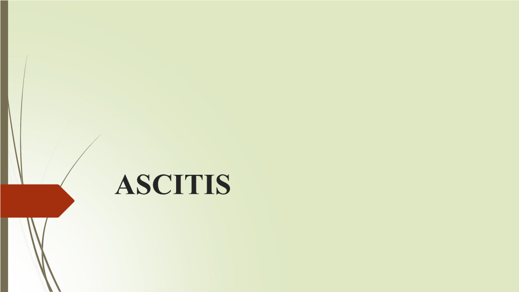 Ascitis Definition