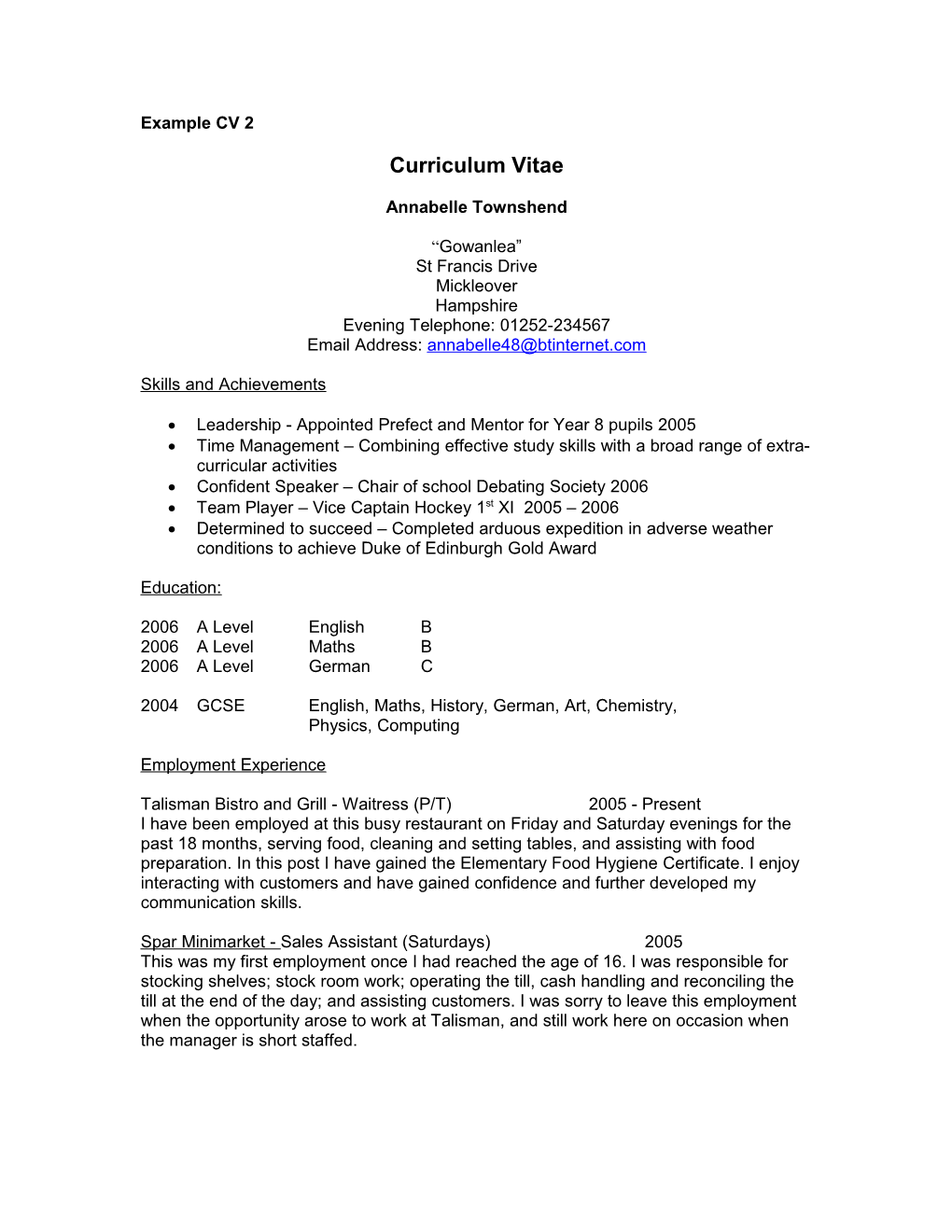 Curriculum Vitae s239