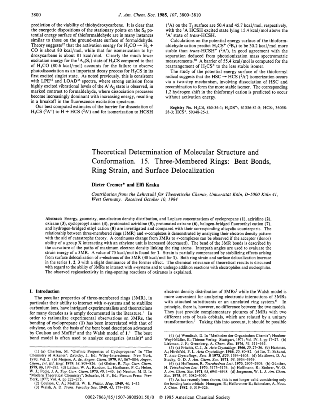 Bent Bonds, Ring Strain, and Surface Delocalization