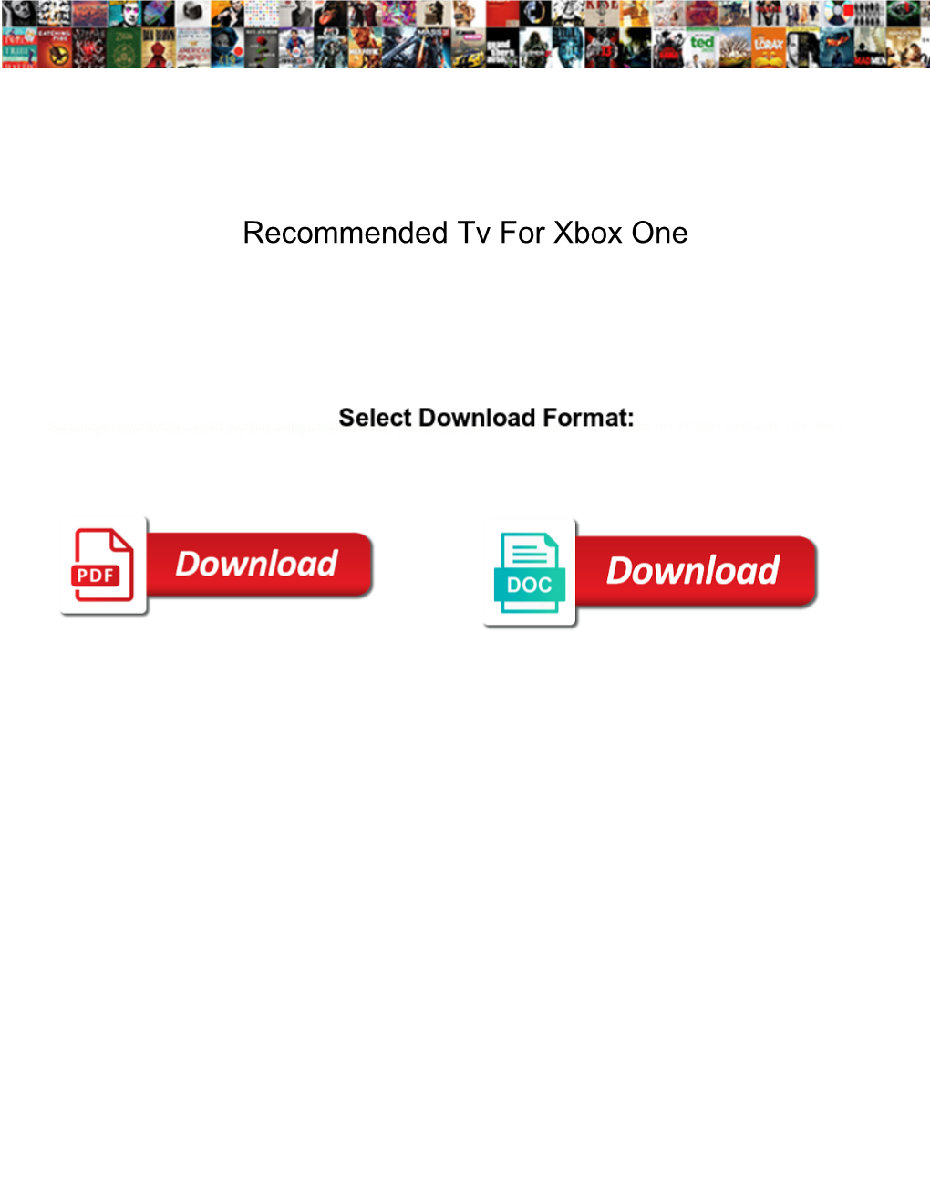 Recommended Tv for Xbox One