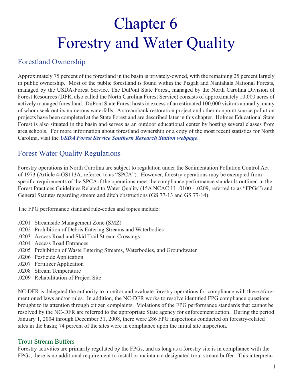 Chapter 6 Forestry and Water Quality Forestland Ownership