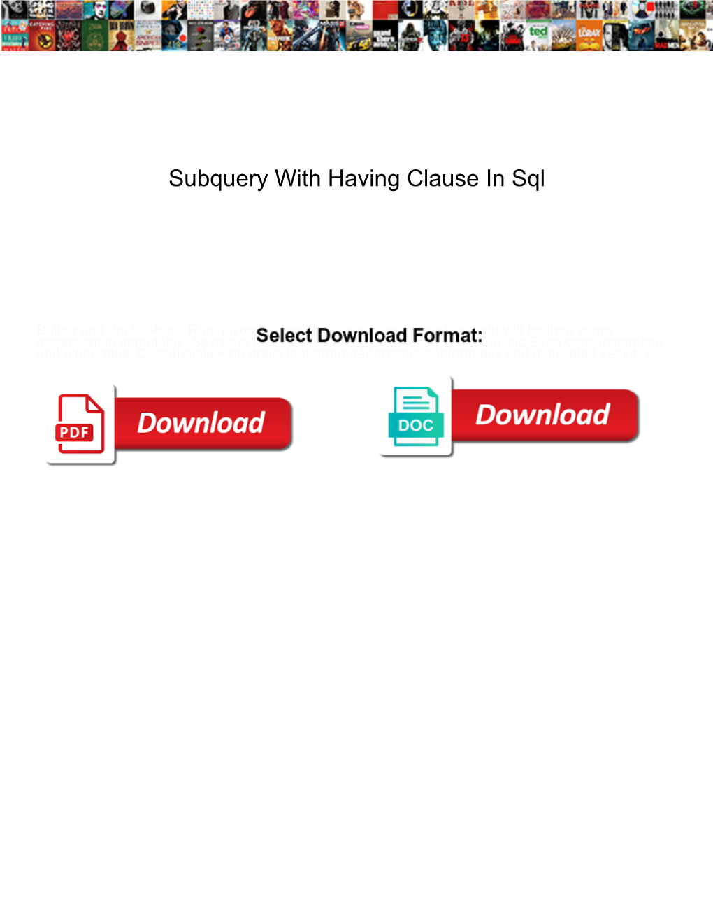 Subquery with Having Clause in Sql