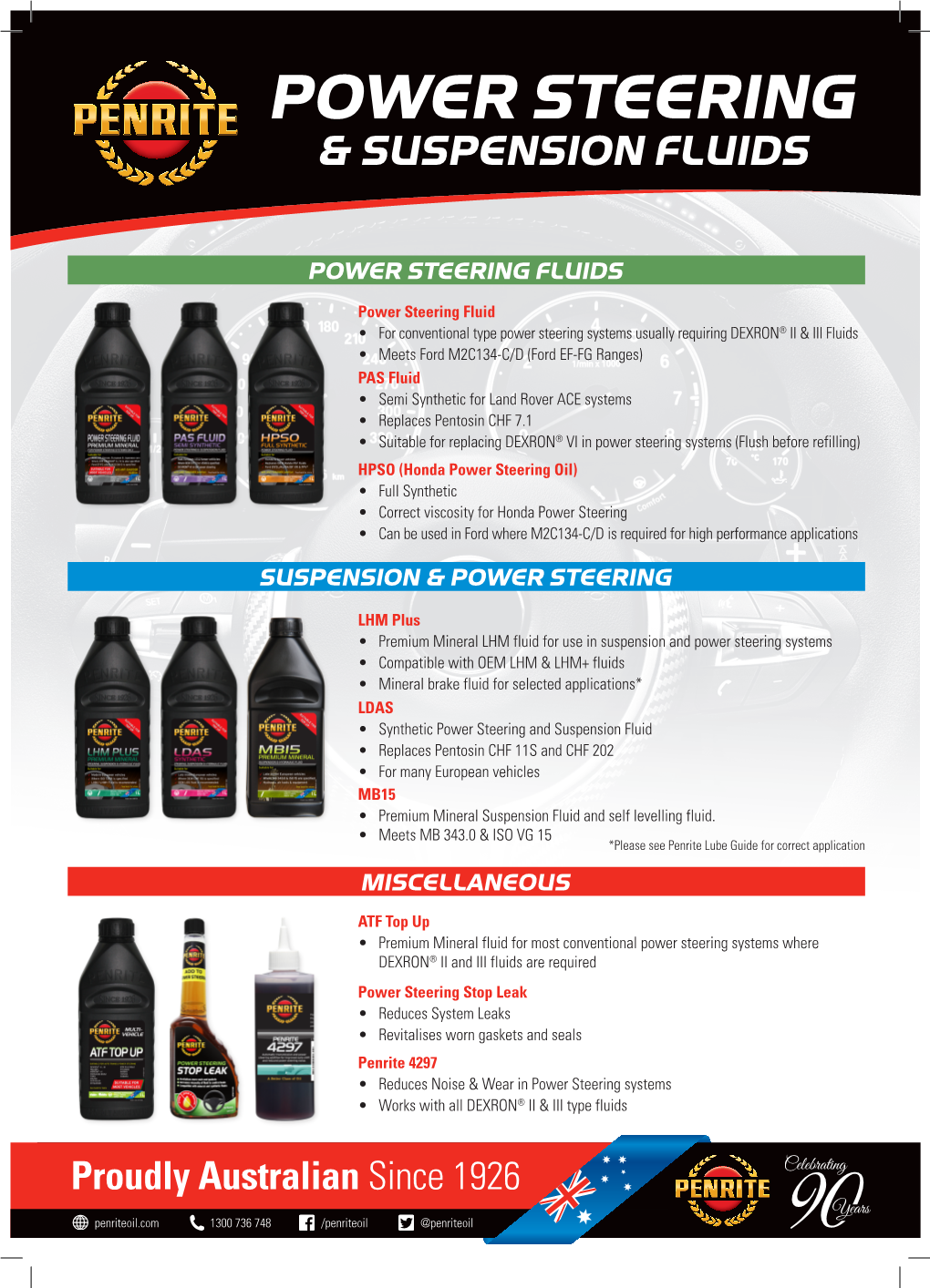 Power Steering & Suspension Fluids