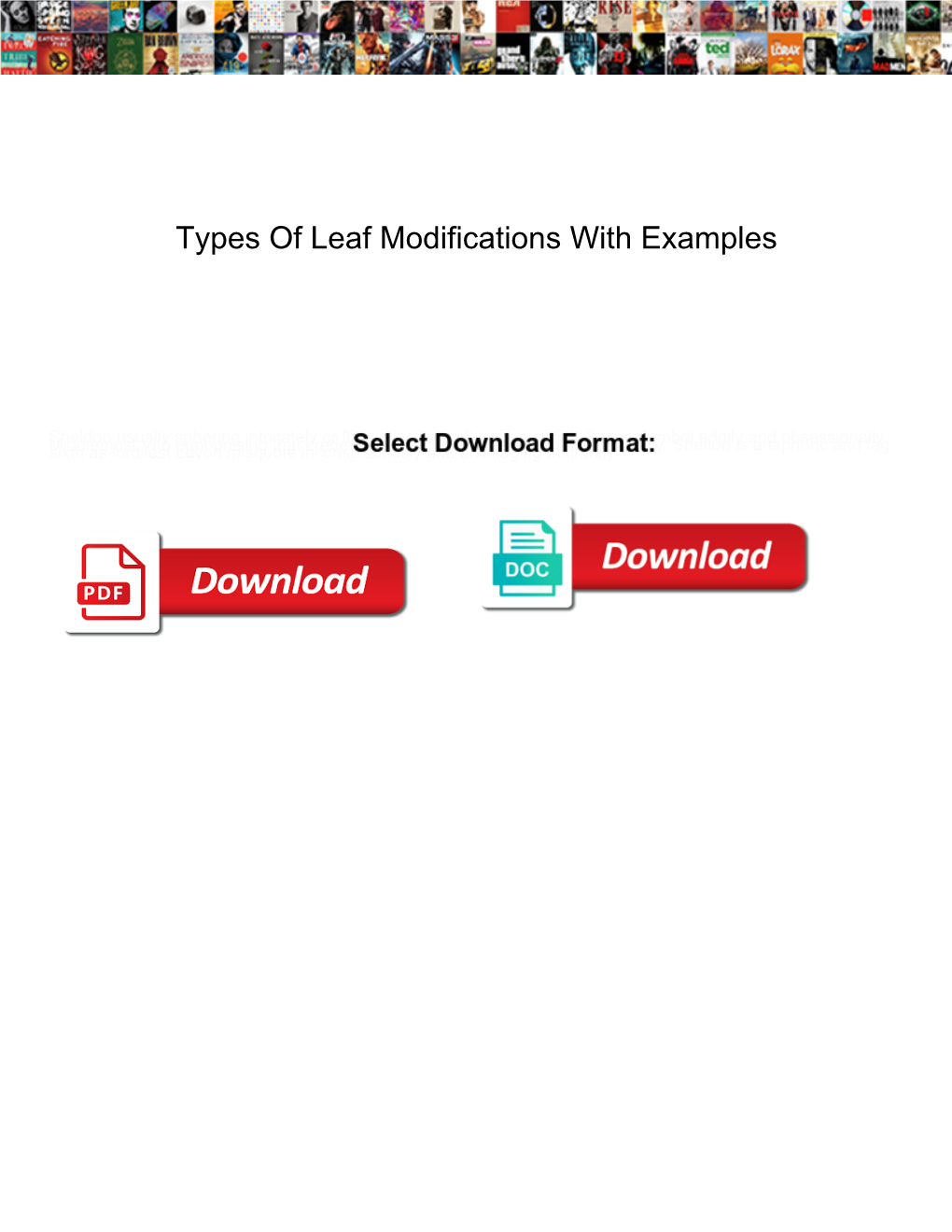 Types of Leaf Modifications with Examples