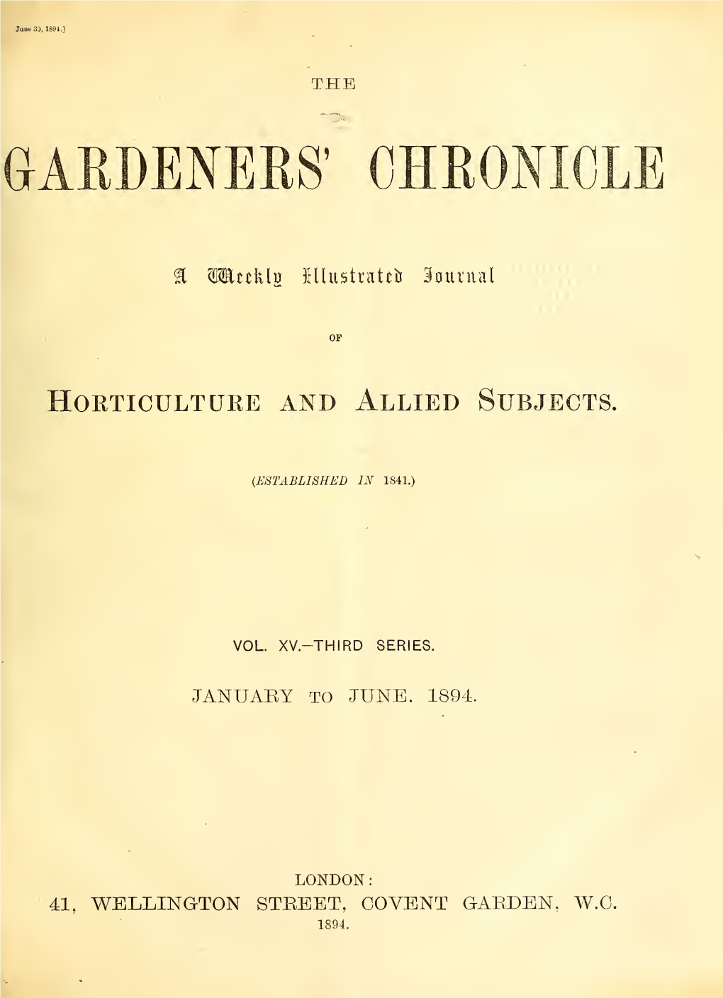 The Gardeners' Chronicle