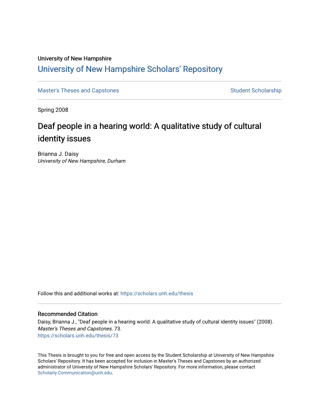 Deaf People in a Hearing World: a Qualitative Study of Cultural Identity Issues