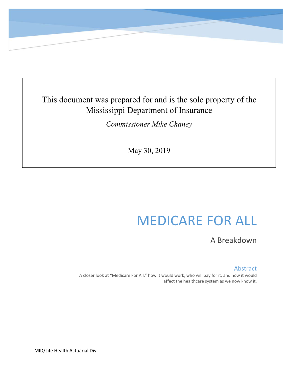 MEDICARE for ALL a Breakdown