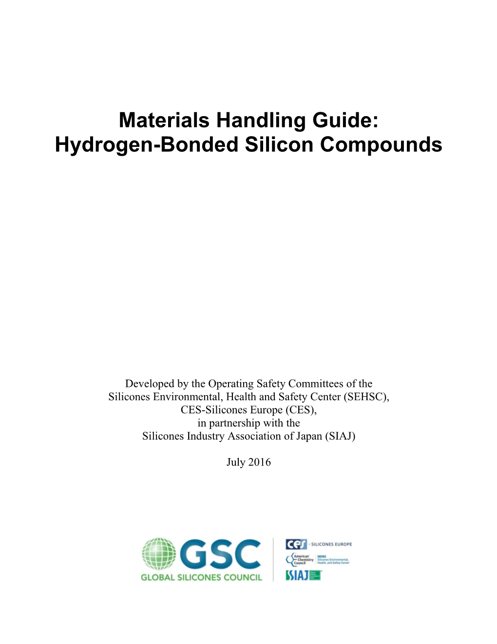 Hydrogen-Bonded Silicon Compounds