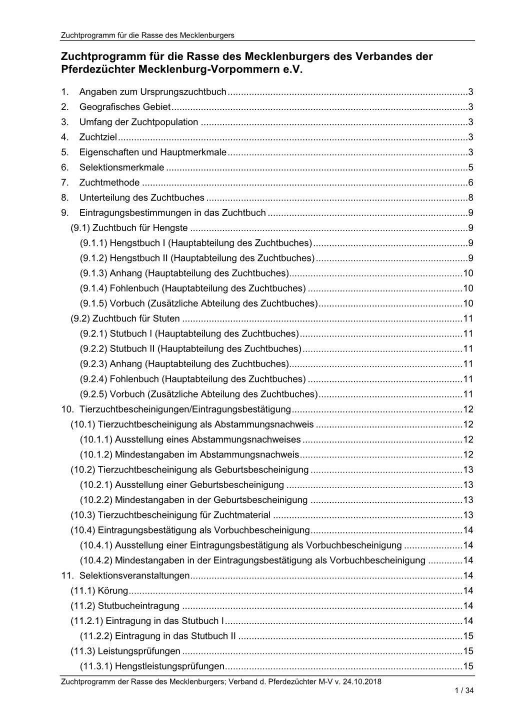 Zuchtprogramm Mecklenburger