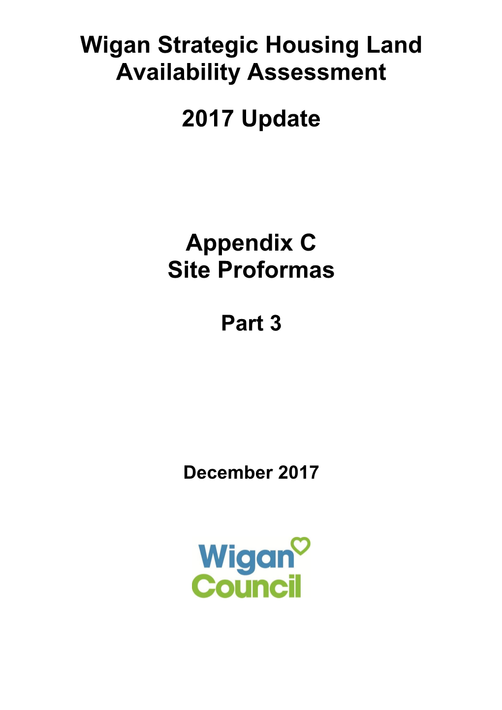 Wigan Strategic Housing Land Availability Assessment 2017 Update (December 2017)