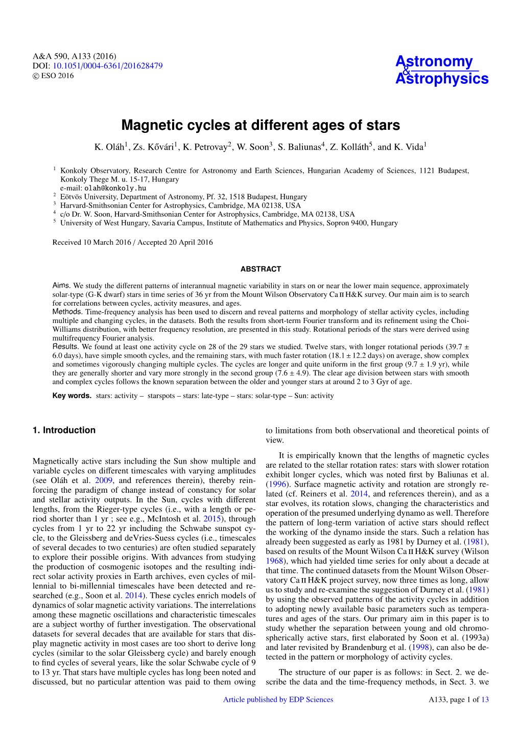 Magnetic Cycles at Different Ages of Stars K