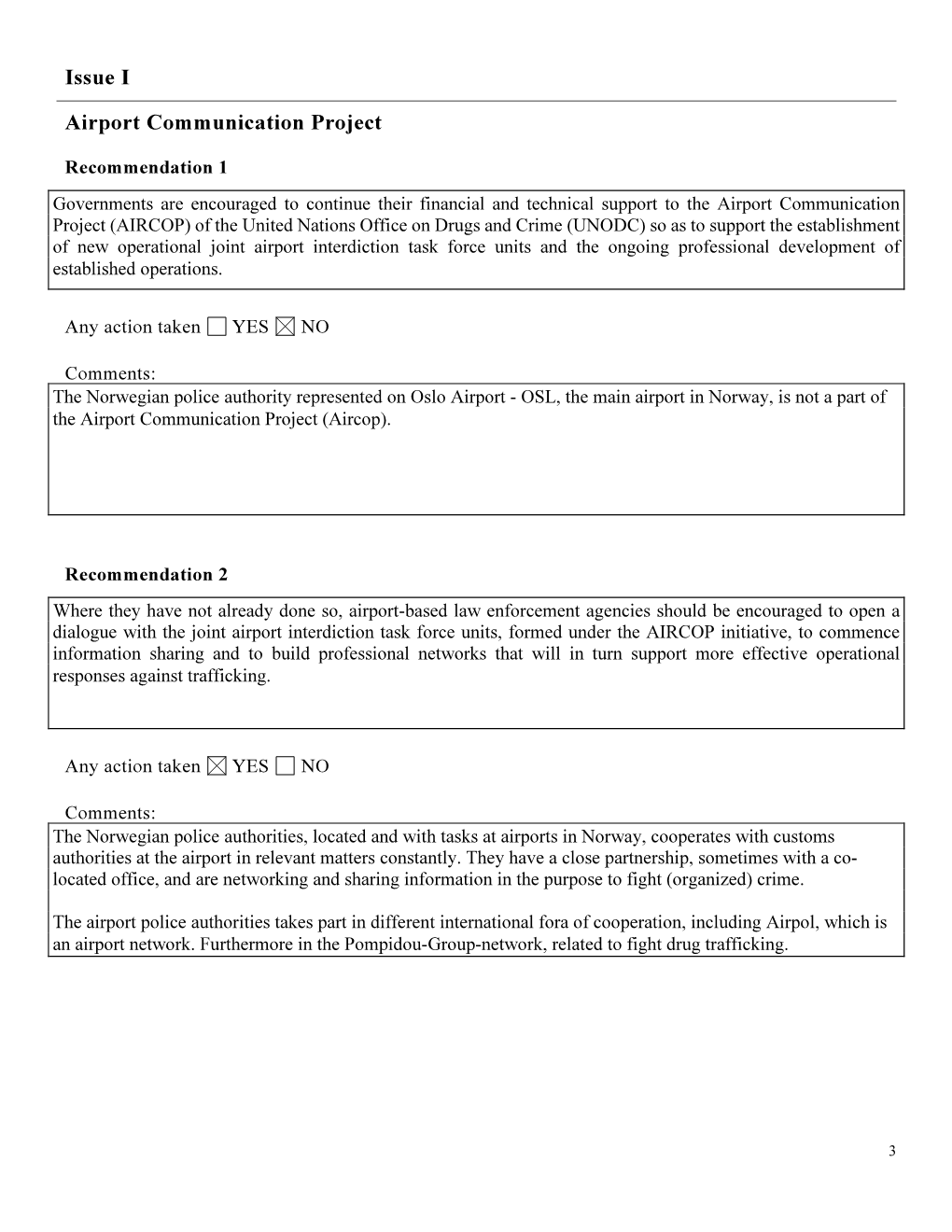 Issue I Airport Communication Project