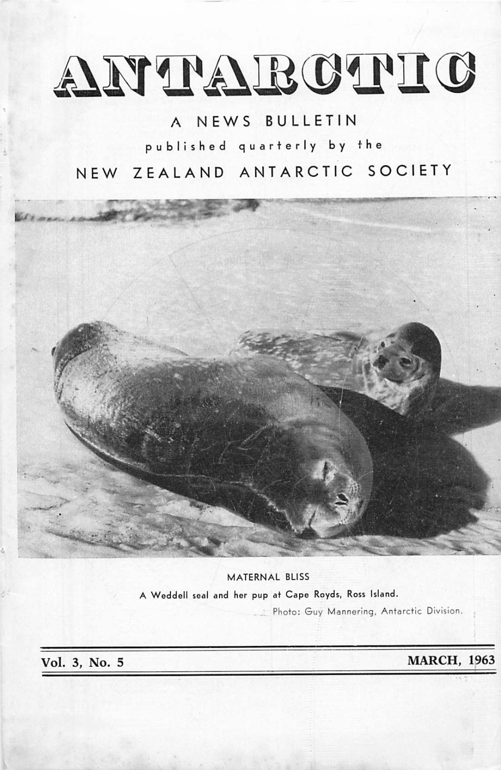 A News Bulletin New Zealand Antarctic Society