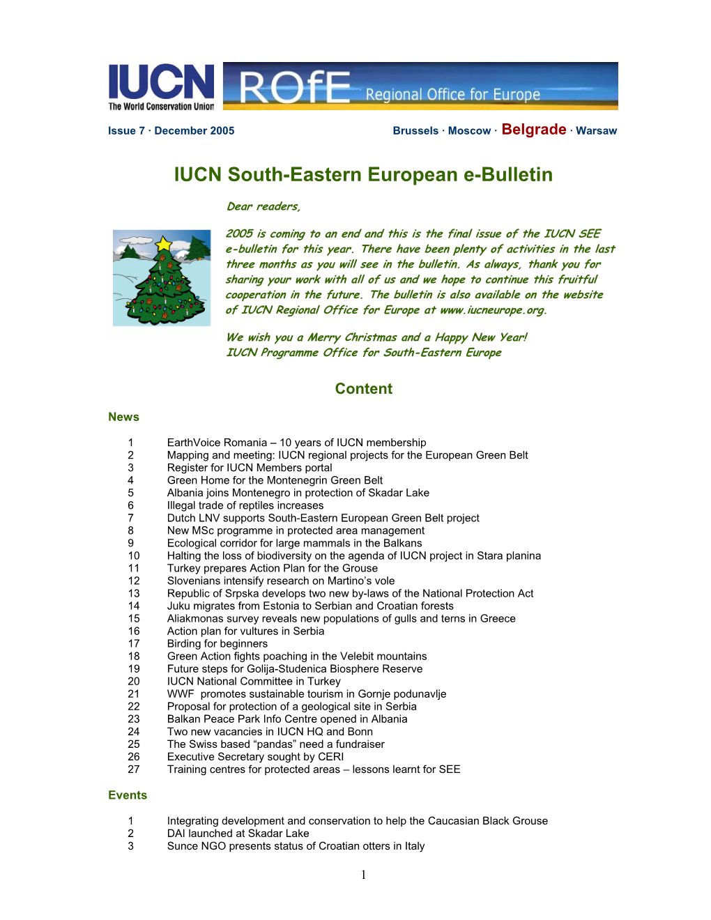 IUCN South-Eastern European E-Bulletin 7