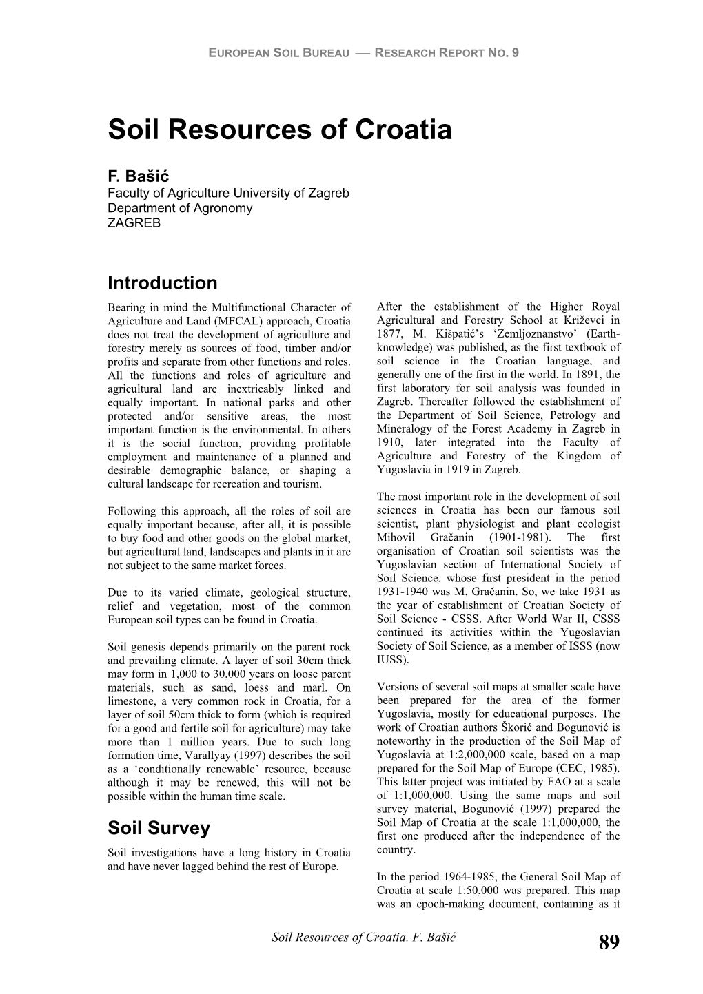 Soil Resources of Croatia