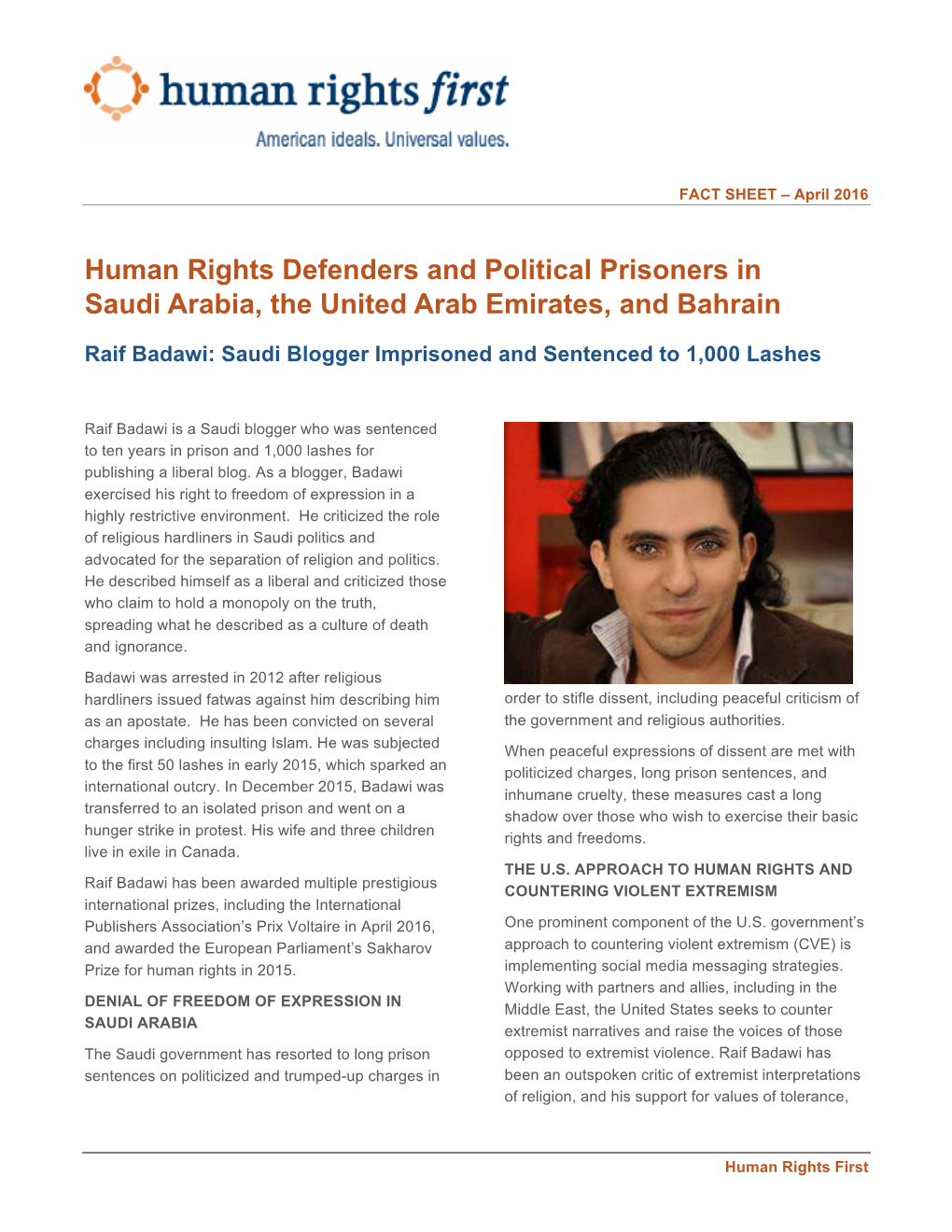 Raif Badawi: Saudi Blogger Imprisoned and Sentenced to 1,000 Lashes