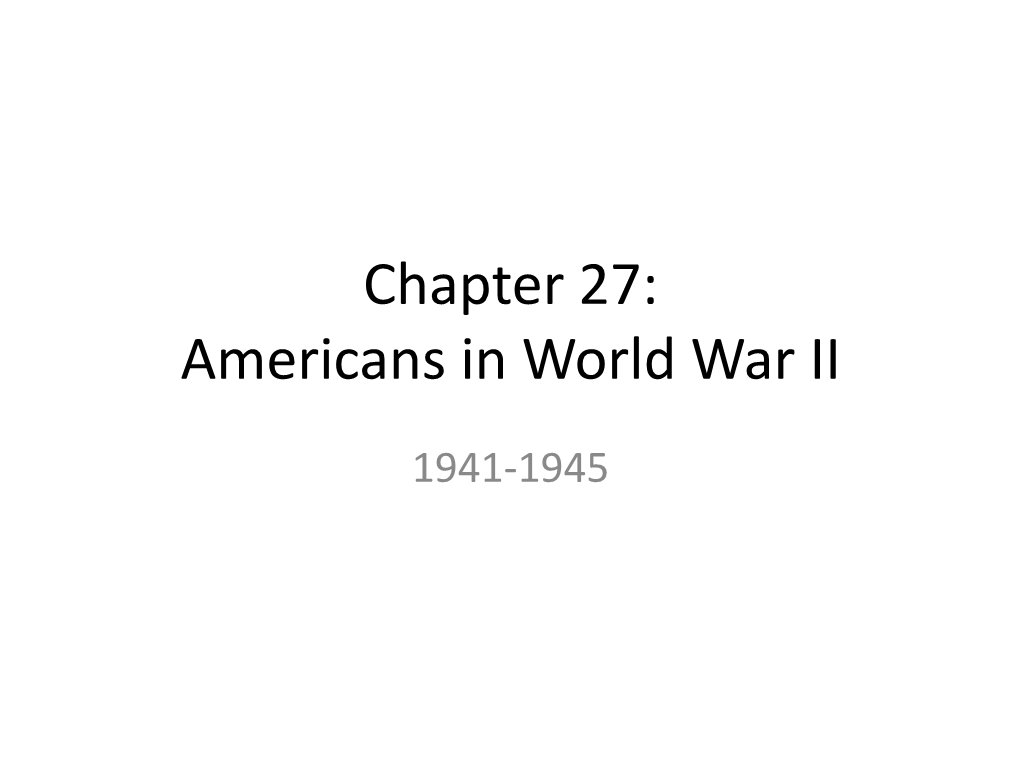 Americans in World War II