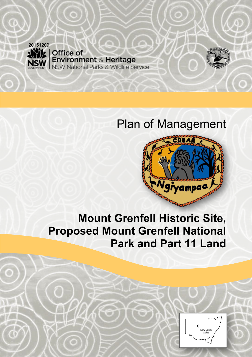 Mount Grenfell Historic Site, Proposed Mount Grenfell National Park and Part 11 Land Plan of Management