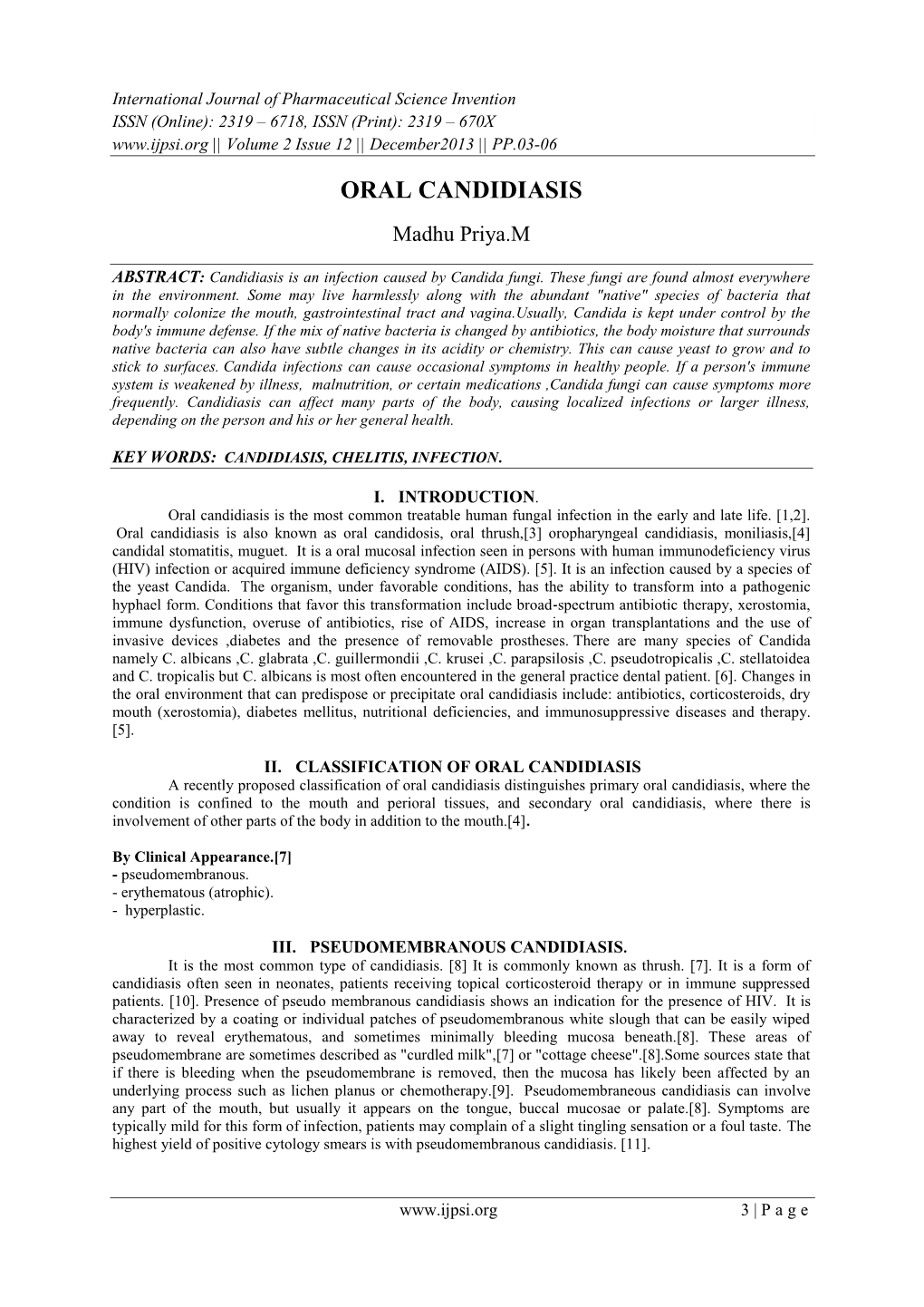 Oral Candidiasis