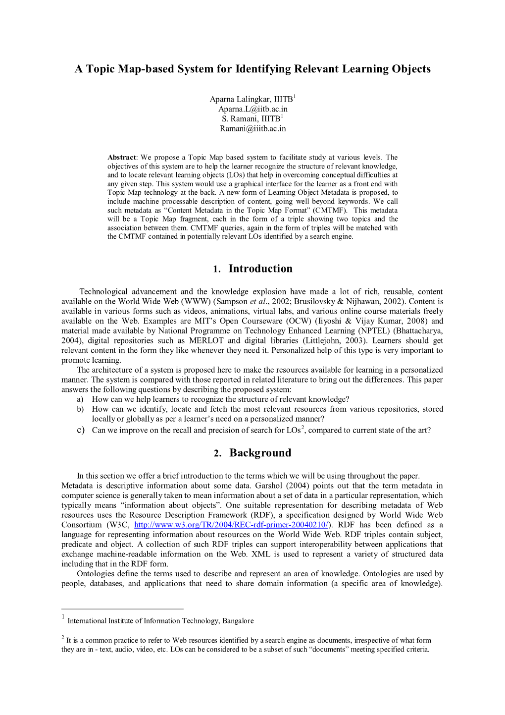 A Topic Map-Based System for Identifying Relevant Learning Objects