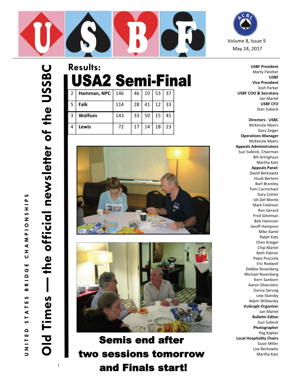 The Official Newsletter of the Ussbc