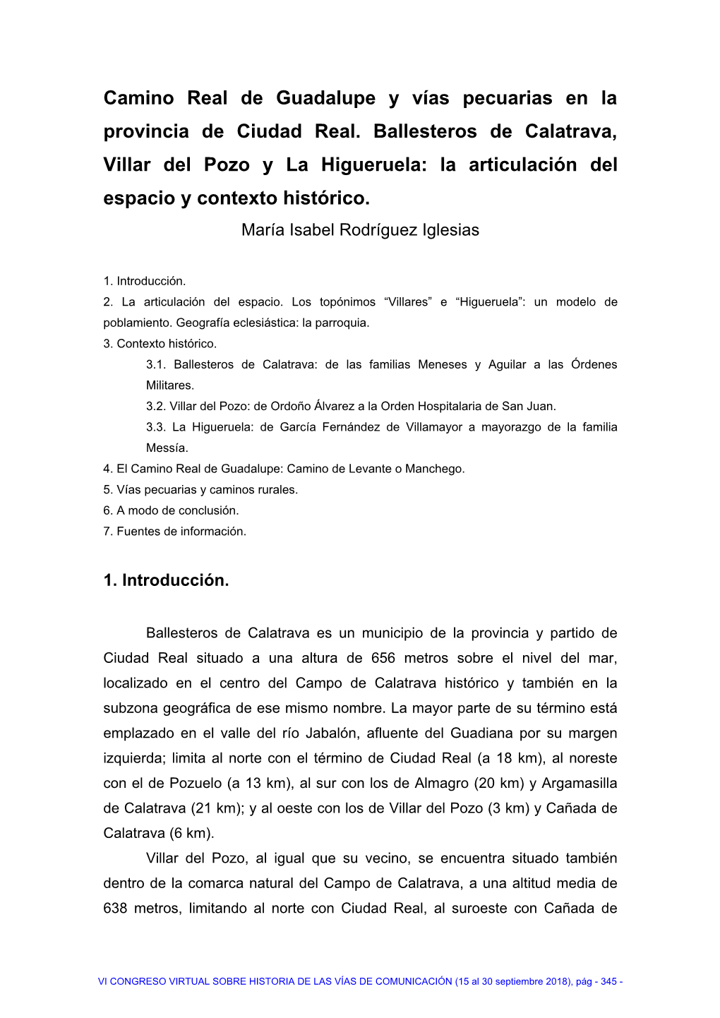 Camino Real De Guadalupe Y Vías Pecuarias En La Provincia De Ciudad Real