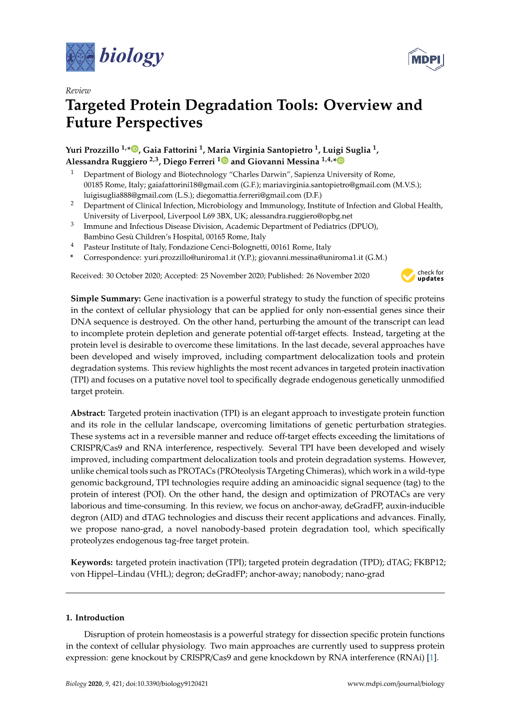 Targeted Protein Degradation Tools: Overview and Future Perspectives