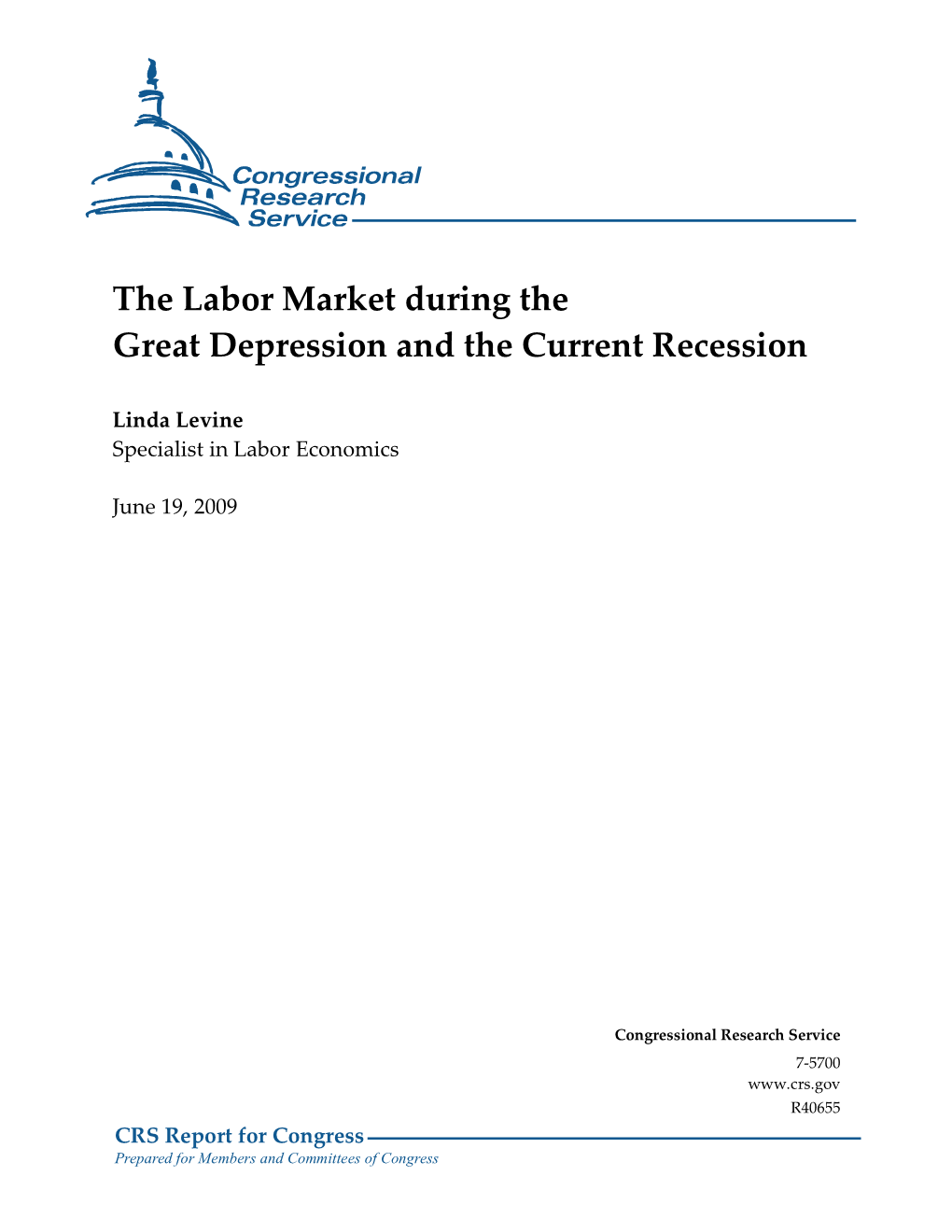 The Labor Market During the Great Depression and the Current Recession