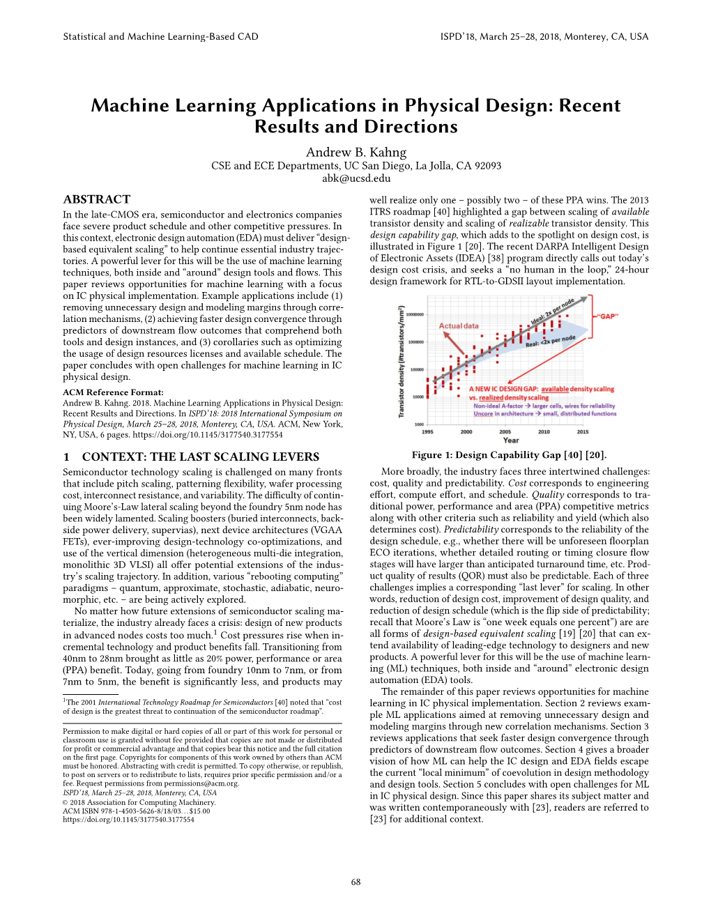 Machine Learning Applications in Physical Design: Recent Results and Directions Andrew B