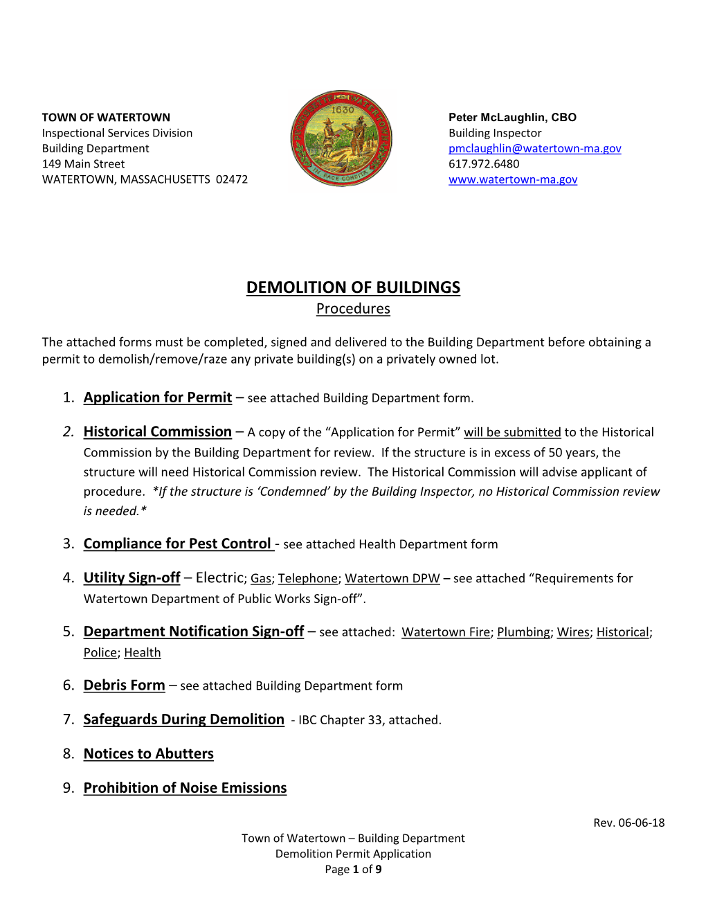 Demolition Permit Application Form