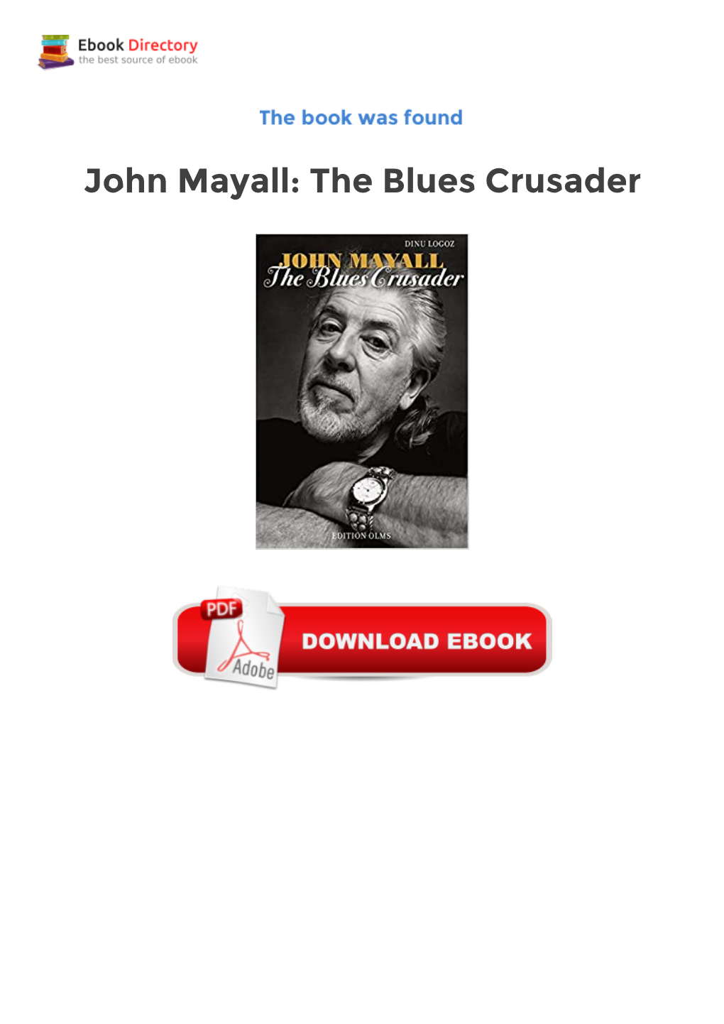 Ebook John Mayall: the Blues Crusader Freeware