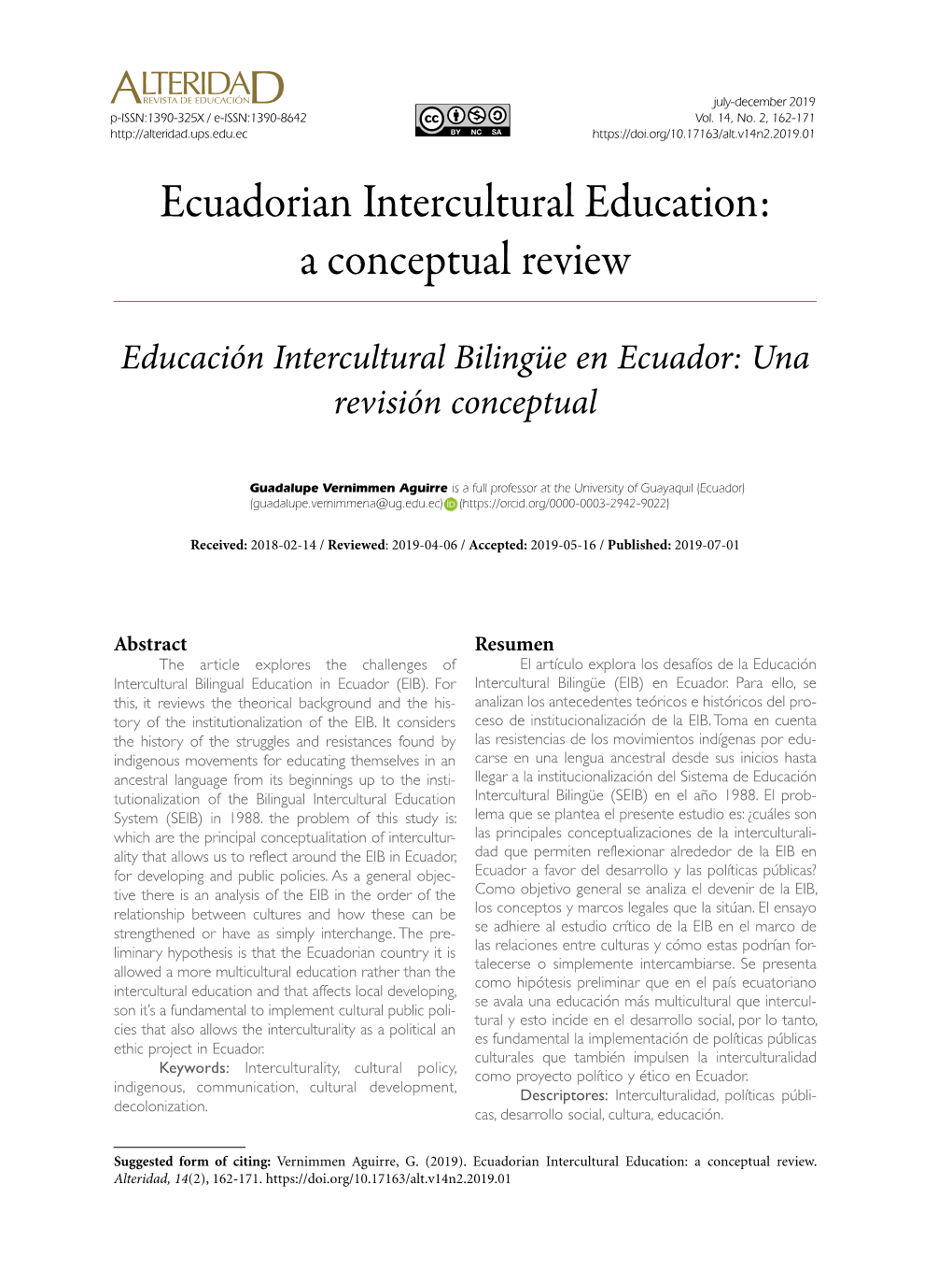 Ecuadorian Intercultural Education: a Conceptual Review