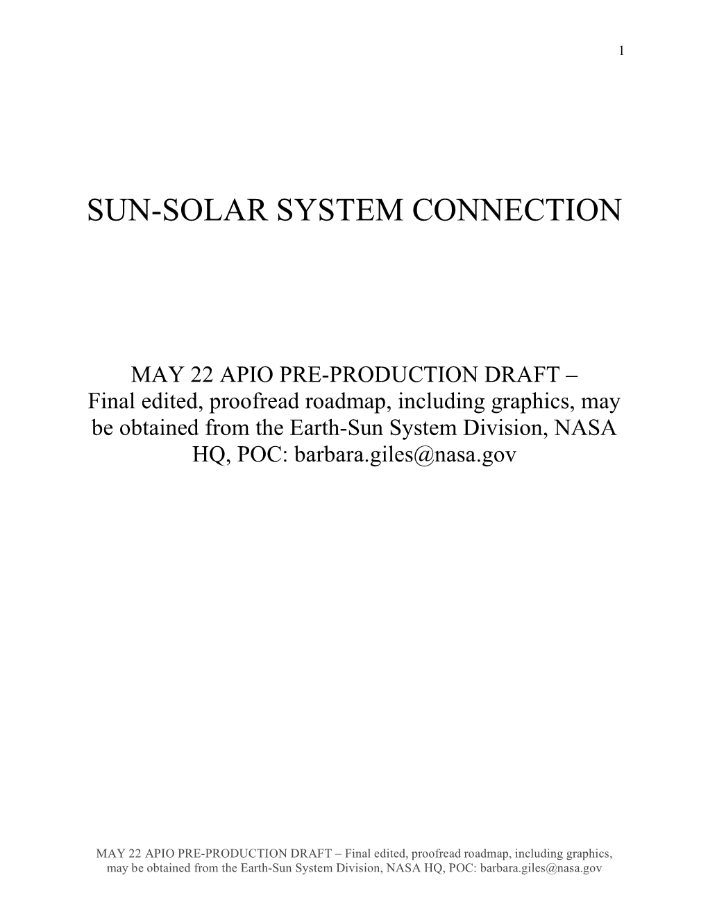 Sun-Solar System Connection