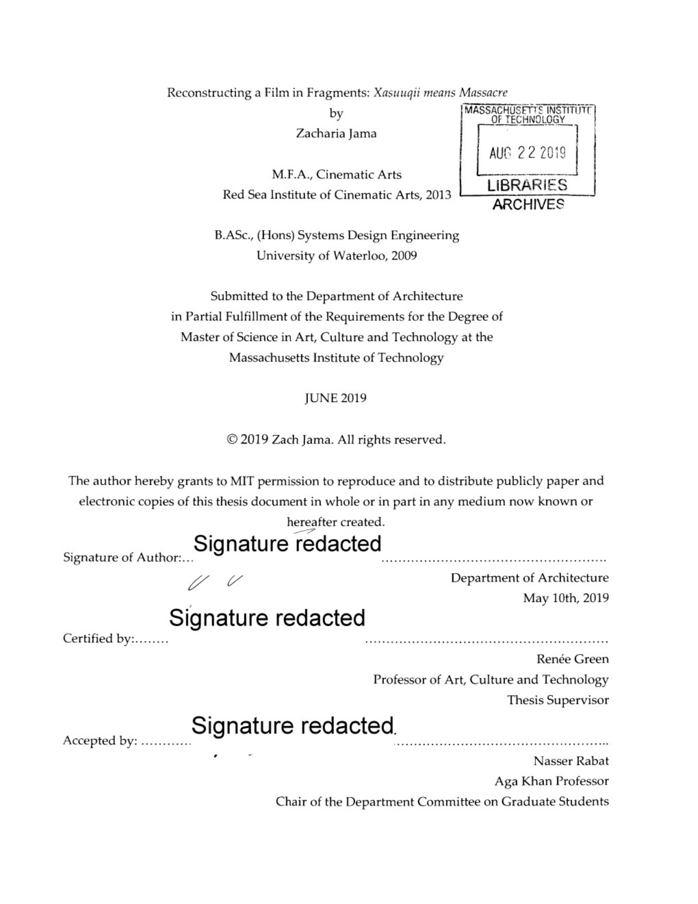 Signature Redacted Signature Or Author