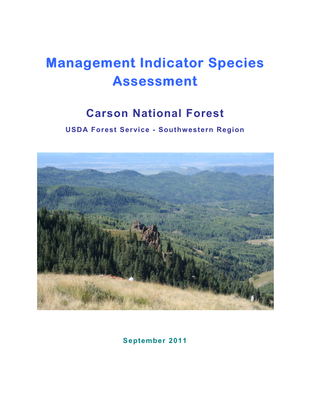 2011 Management Indicator Species Assessment