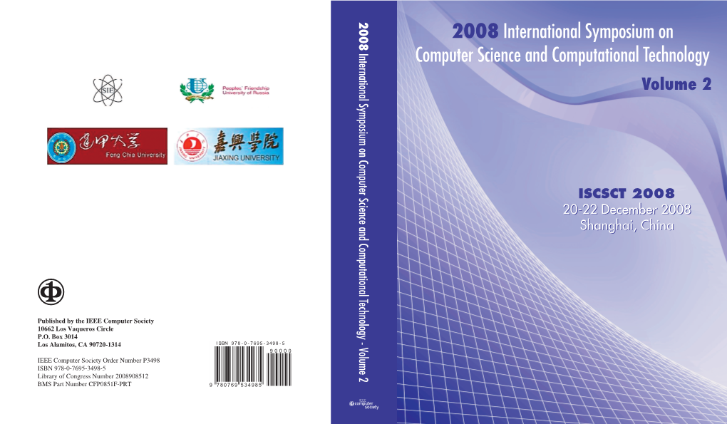 2008 International Symposium on Computer Science And