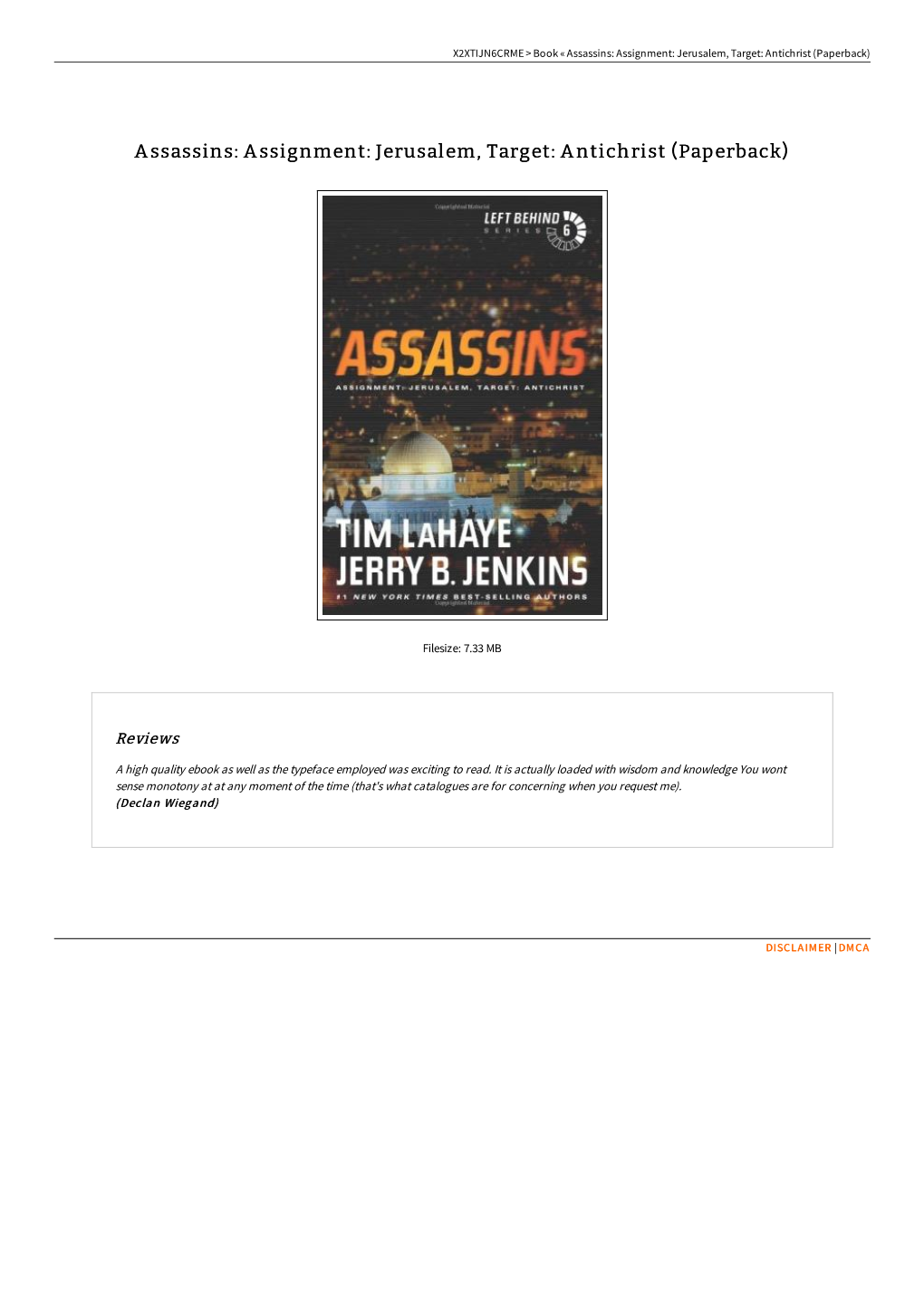 Assassins: Assignment: Jerusalem, Target: Antichrist (Paperback)