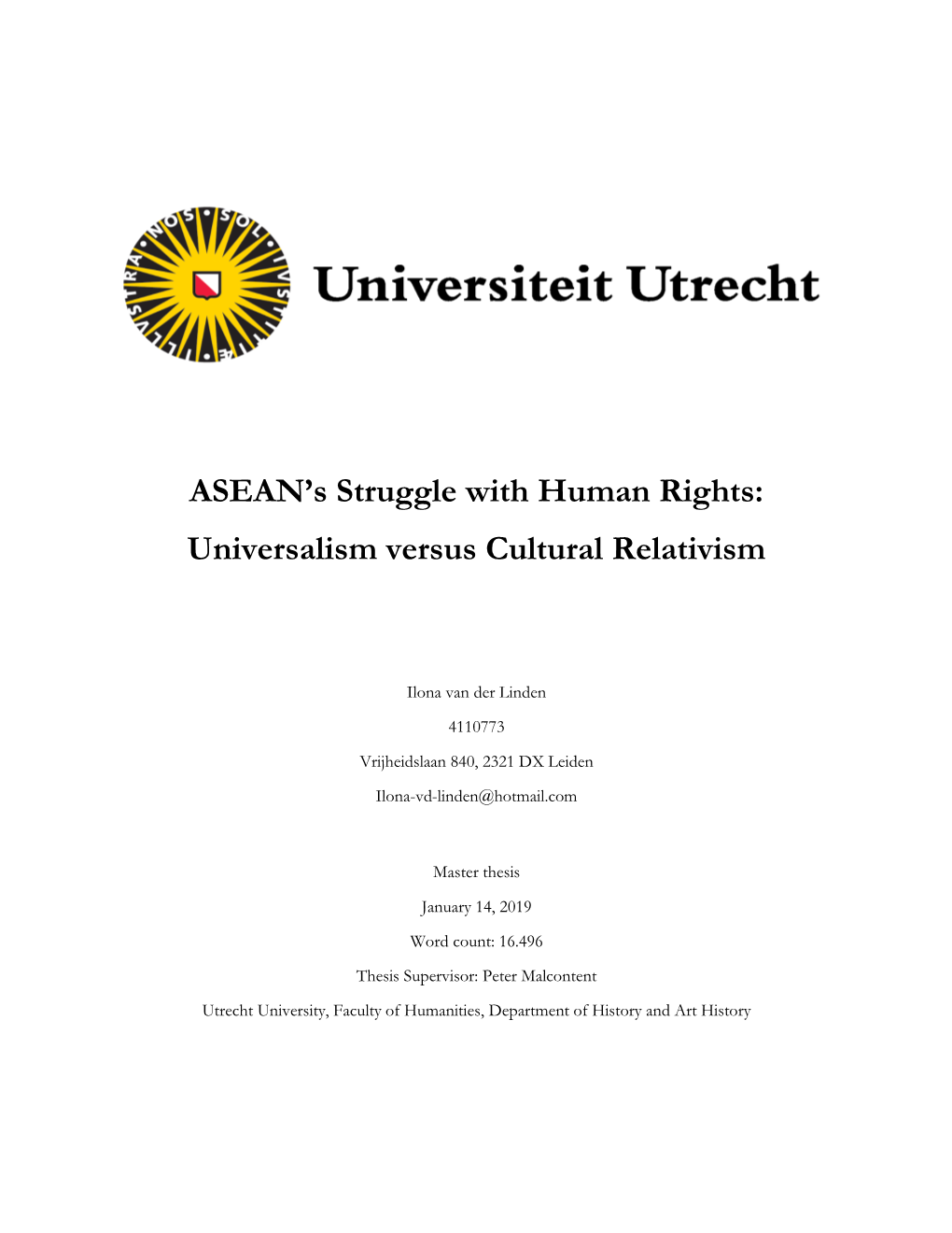 ASEAN's Struggle with Human Rights: Universalism Versus Cultural Relativism
