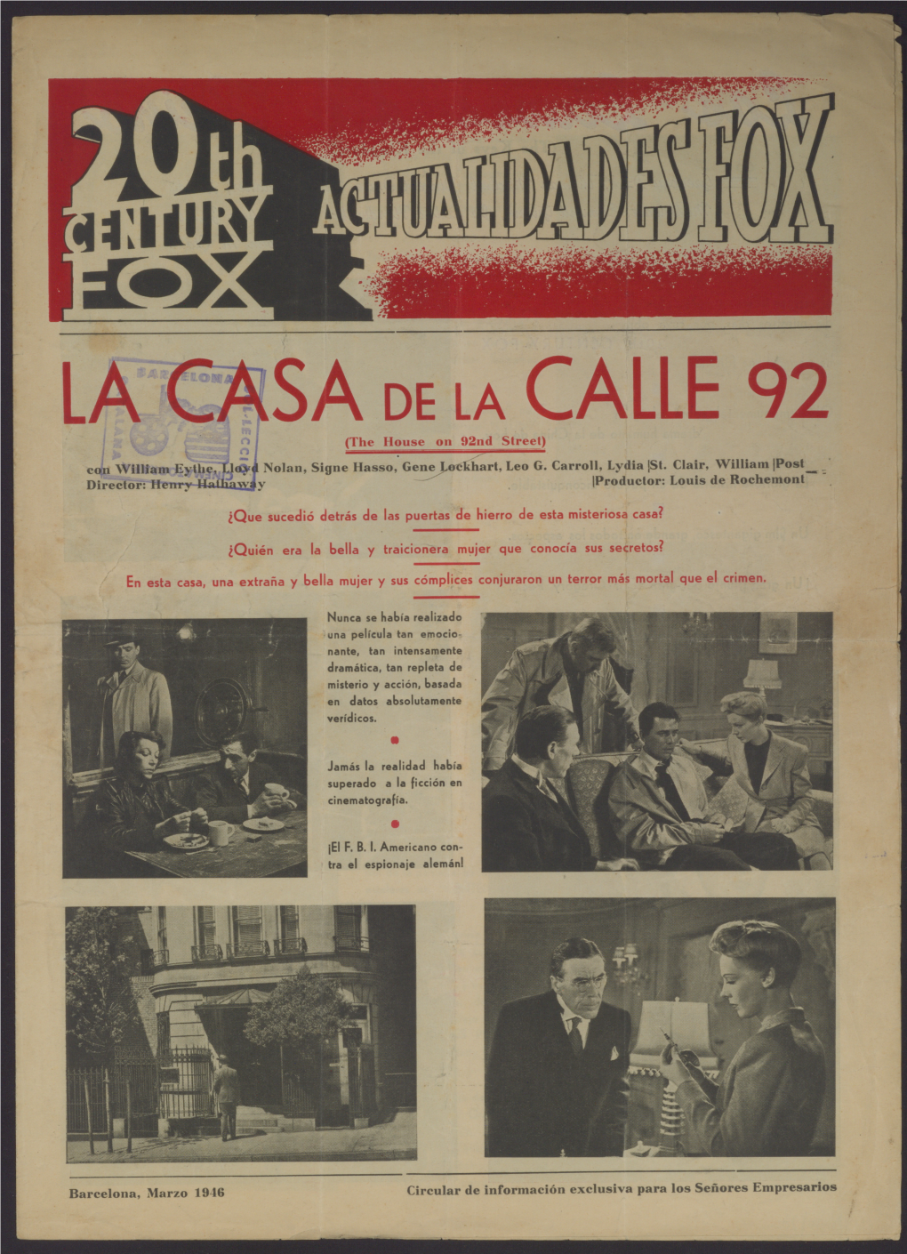 LA CASA DE LA CALLE 92 (The House on 92Nd Street)