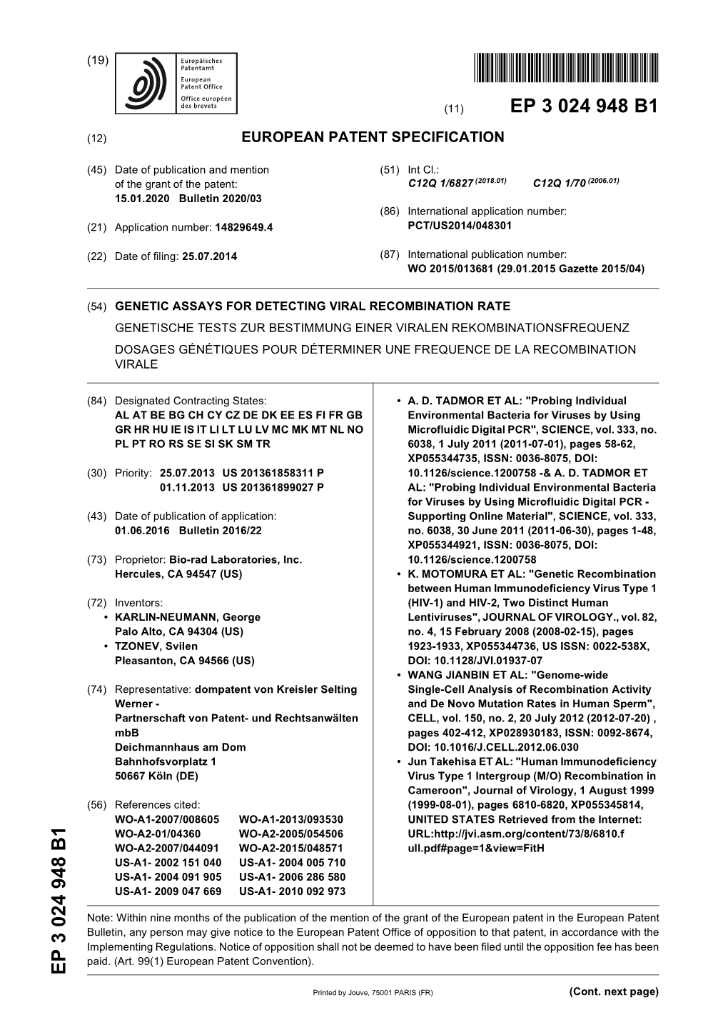 Genetic Assays for Detecting Viral Recombination Rate