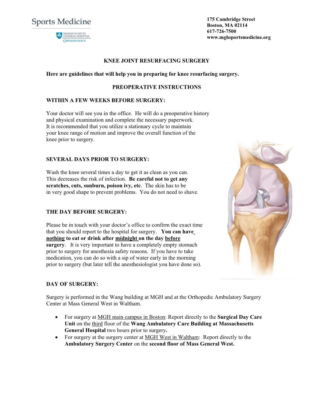 Knee Joint Resurfacing Surgery