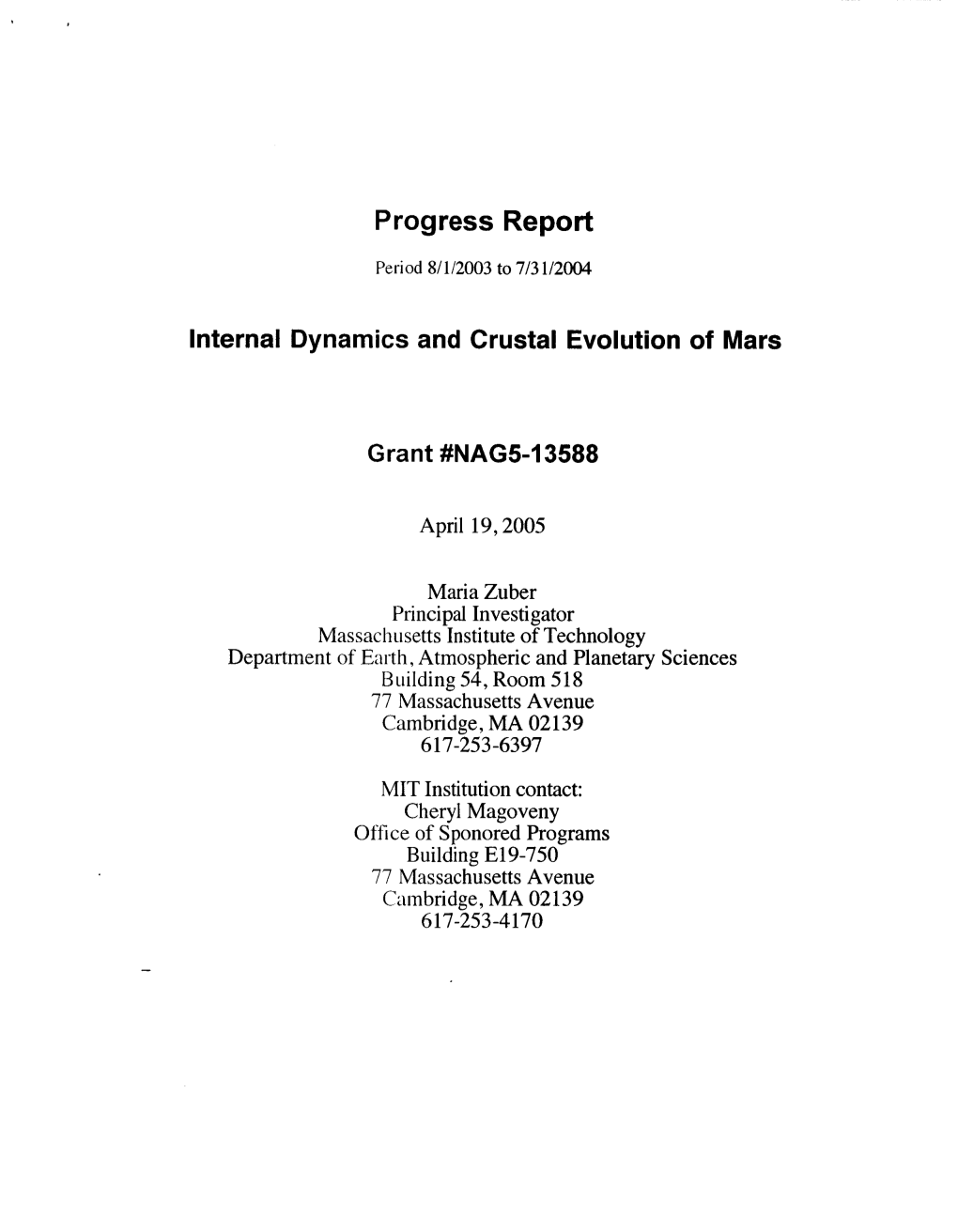 Internal Dynamics and Crustal Evolution of Mars