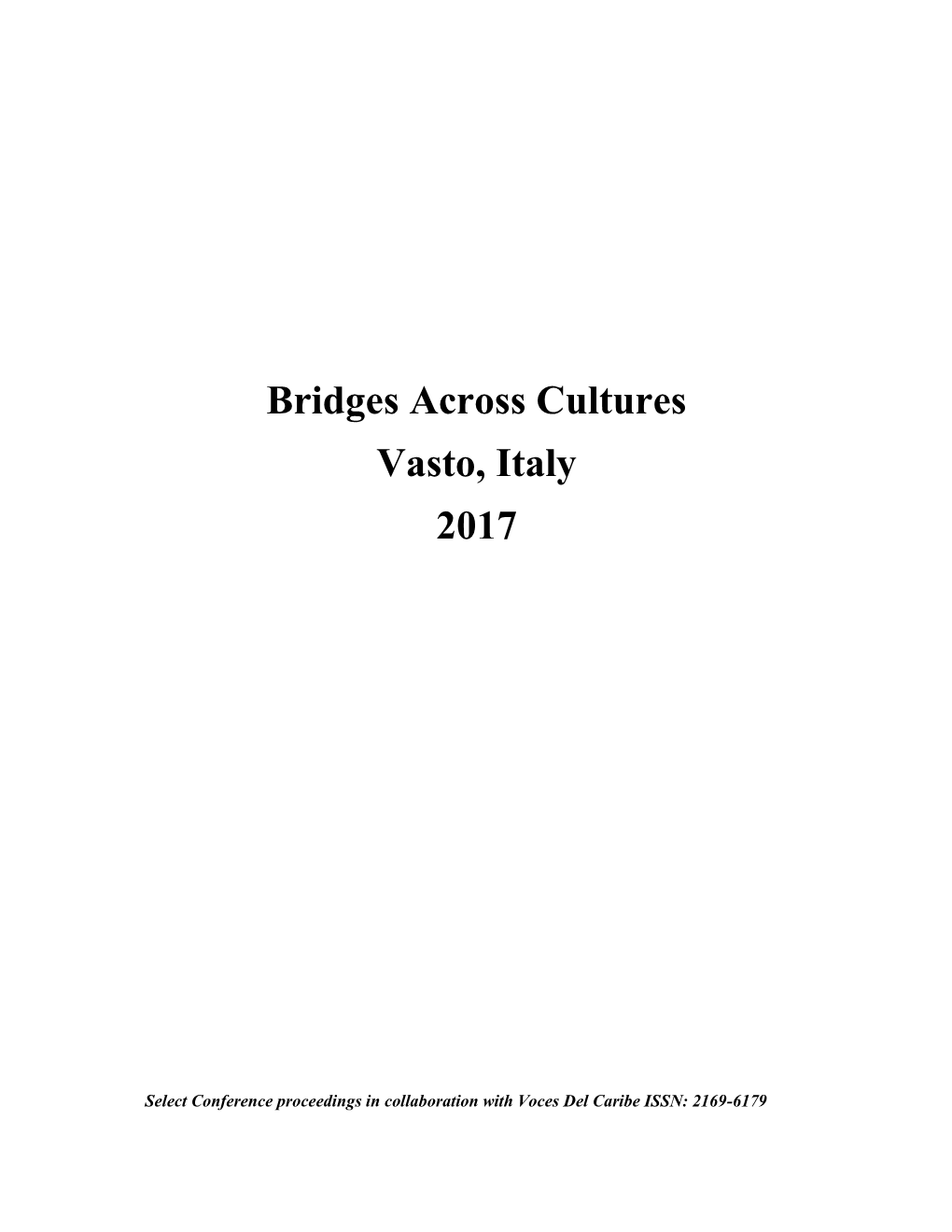 Bridges Across Cultures Vasto, Italy 2017