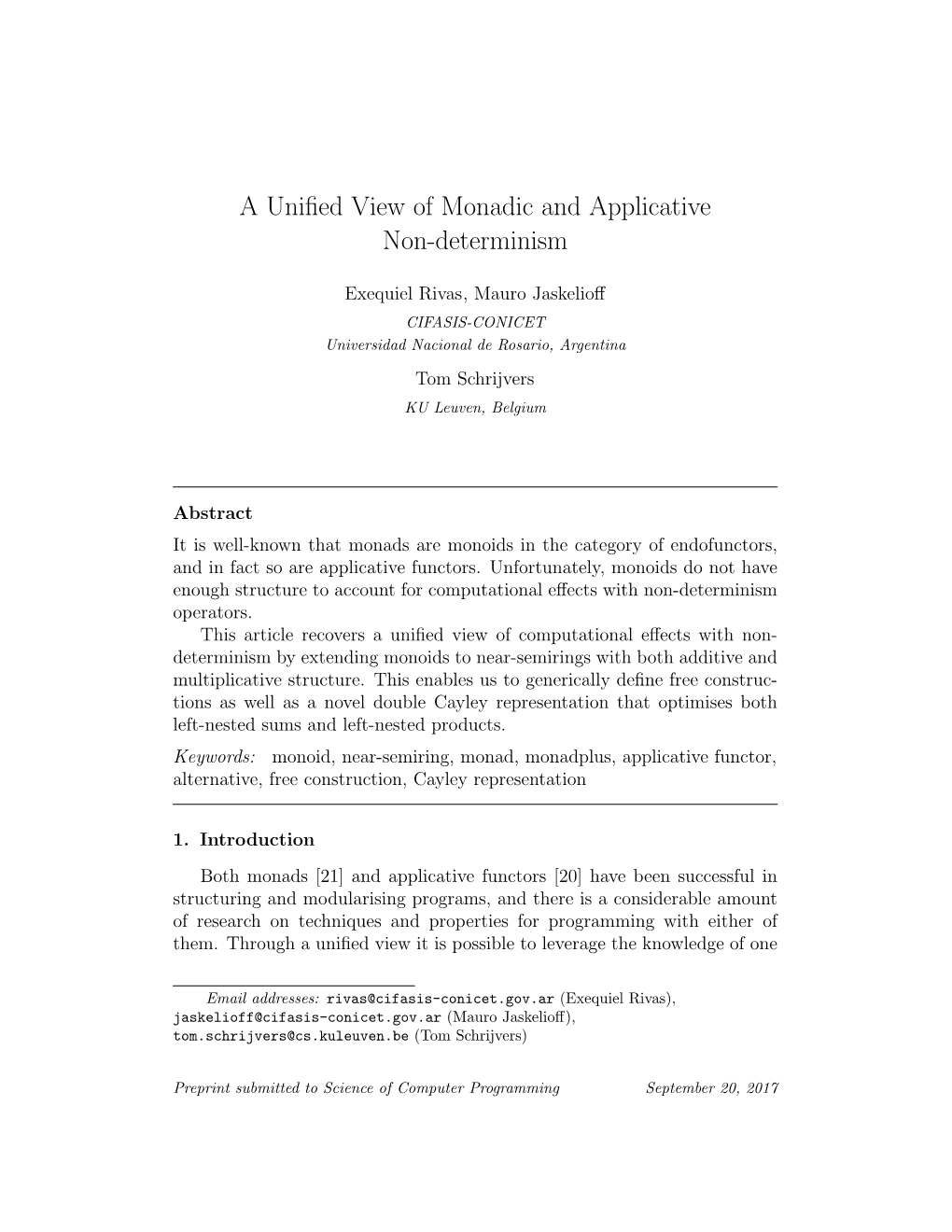 A Unified View of Monadic and Applicative Non-Determinism