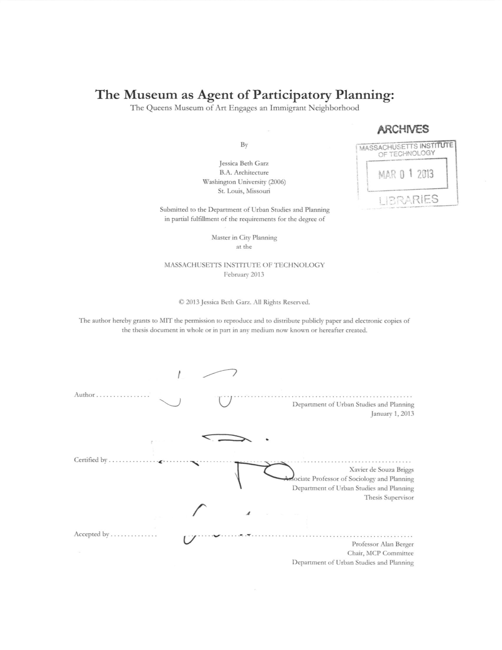 The Museum As Agent of Participatory Planning