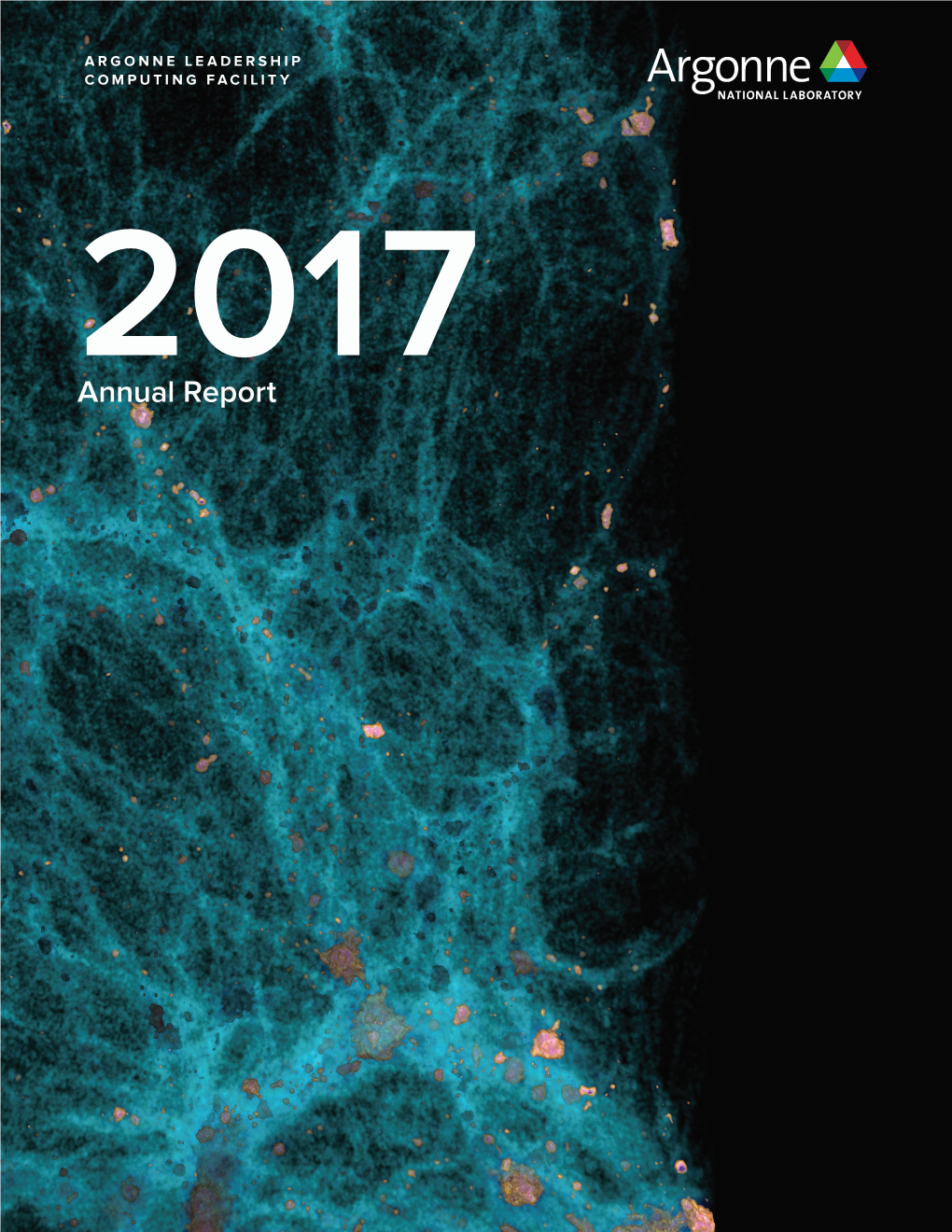 2017 Annual Report on the Cover: This Visualization Shows a Small Portion of a Cosmology Simulation Tracing Structure Formation in the Universe