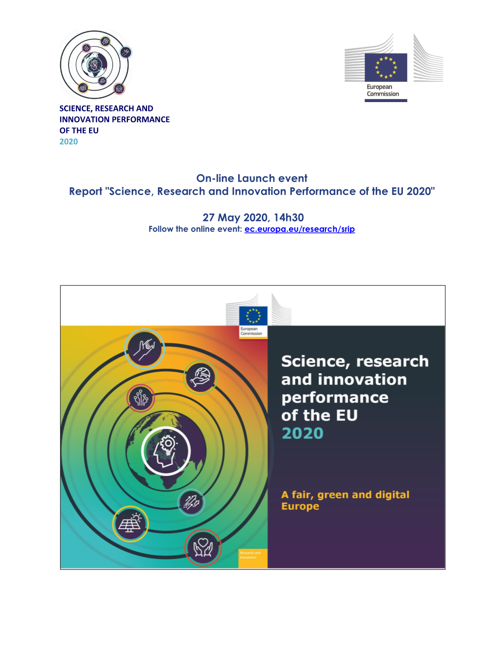 On-Line Launch Event Report "Science, Research and Innovation Performance of the EU 2020"