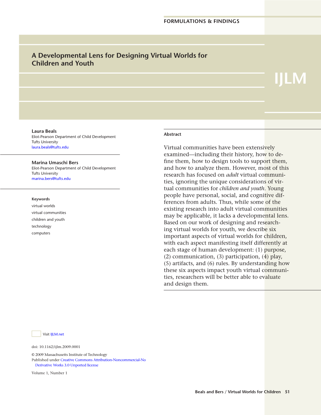 A Developmental Lens for Designing Virtual Worlds for Children and Youth IJLM