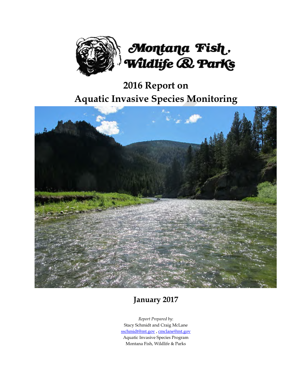 2016 Report on Aquatic Invasive Species Monitoring