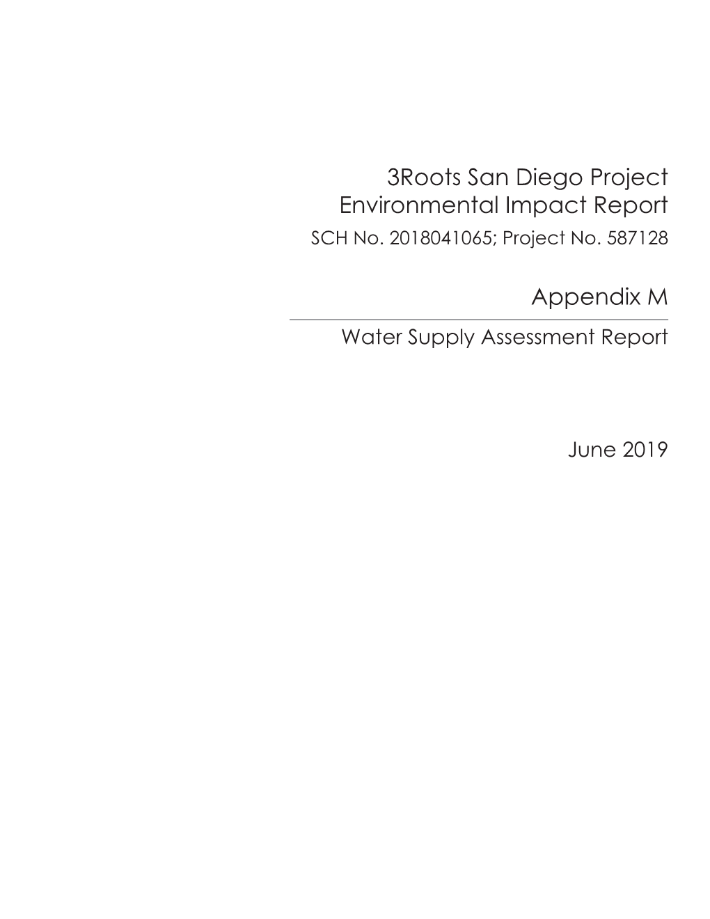 Water Supply Assessment Report